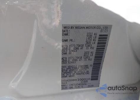 2024 Nissan Titan Pro-4X 4X4 z USA, uszkodzony, nr VIN 1N6AA1ED8RN100010